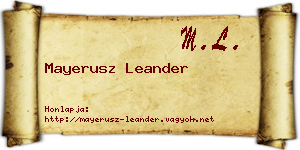Mayerusz Leander névjegykártya